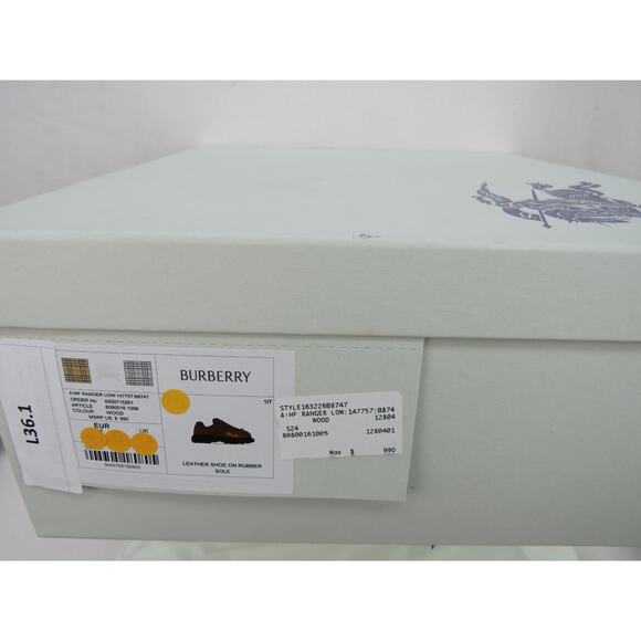 NIB BURBERRY RANGER DARK BROWN LEATHER LACE UP HIKING BOOTS US 9.5 42.5 IT $1K - Picture 16 of 16